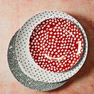 Piatto da dessert Poppy Puntini bianco e rosso 20 cm AMBITION