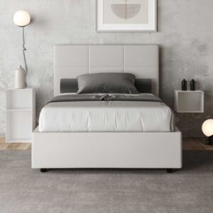 Letto 1 piazza e mezzo Mika Bianco con contenitore