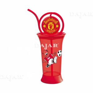 Bicchiere con cannuccia Manchester United 380ml
