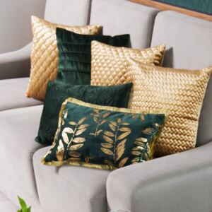 Fodera decorativa per cuscino Velvet Green Leaves 30 x 50 cm MY HOME