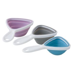 Cucchiai dosatori in silicone 3 pezzi lavanda / grigio / blu