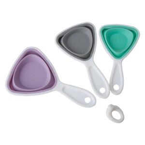 Cucchiai dosatori in silicone 3 pezzi viola / grigio / menta