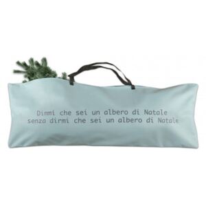 Sacca per albero di Natale, 100% Made in Italy, Borsone porta Albero con manici in tessuto, Modello Scritte Small 140x45h45