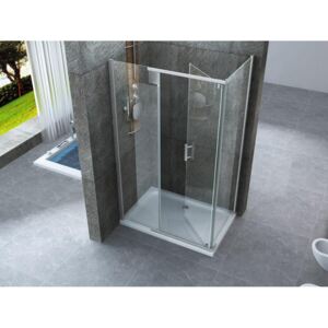 Box Doccia Anta Battente Interna Esterna Cristallo Trasparente 8mm H195 - Gemini - 80x120