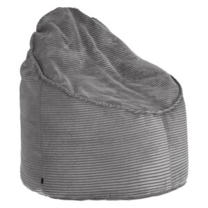 Kave Home - Pouf Wilma Ø 80 cm velluto a coste grigio