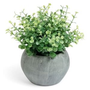 Kave Home - Eucaliptus artificiale in un vaso grigio