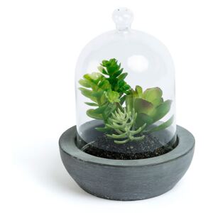 Kave Home - Mix piante Suculenta artificiali in vaso di ceramica e vetro