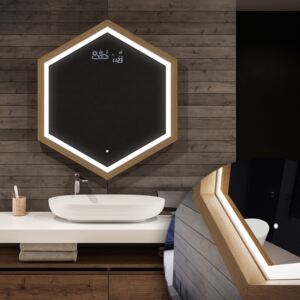 Specchio da bagno LED - Hexagon