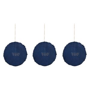 Kave Home - Set Astrea di 3 ornamenti decorativi da appendere blu