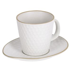 Kave Home - Tazzina da caffè con piattino Manami in ceramica bianca