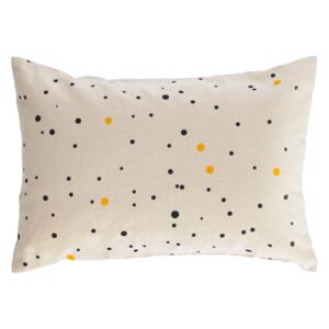 Kave Home - Fodera per cuscino Xiel 100% cotone (GOTS) pois neri e gialli 30 x 50 cm