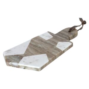 Kave Home - Tagliere da portata triangolare Vanina in marmo bianco e grigio