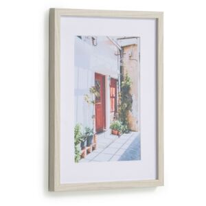 Kave Home - Quadro Leyla porta casa rossa 30 x 40 cm