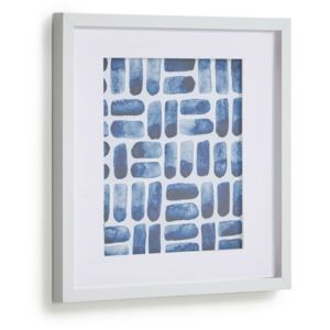 Kave Home - Quadro Kuma rettangoli blu 40 x 40 cm