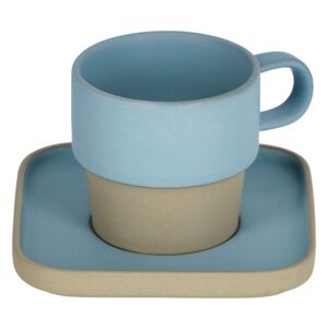 Kave Home - Tazzina Midori con piattino in ceramica blu