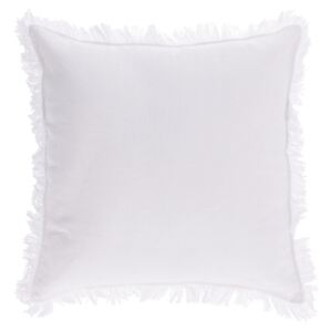 Kave Home - Fodera cuscino Almira cotone e lino con frange bianche 45 x 45 cm