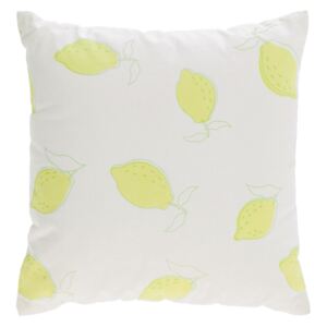 Kave Home - Fodera per cuscino Etel 100% cotone limoni giallo e bianco 45 x 45 cm