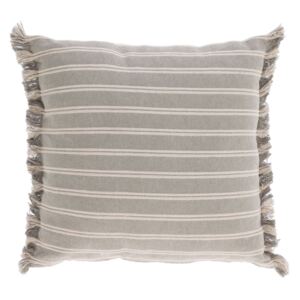 Kave Home - Fodera per cuscino Sweeney 100% cotone strisce bianco e grigio 45 x 45 cm
