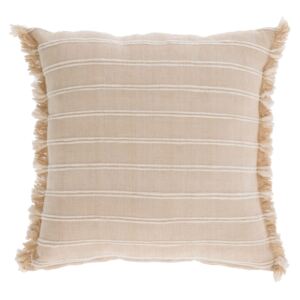 Kave Home - Fodera per cuscino Sweeney 100% cotone strisce bianco e beige 45 x 45 cm