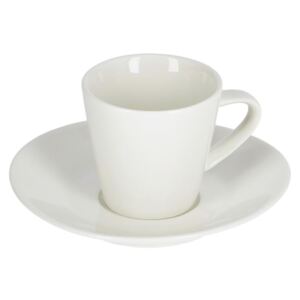 Kave Home - Tazza da caffè piccola Pierina in porcellana bianca con piattino