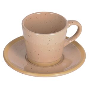 Kave Home - Tazzina da caffè con piattino Tilia in ceramica beige