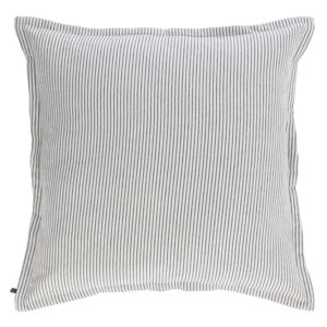 Kave Home - Fodera per cuscino Aleria in cotone a righe grigio e bianco 60 x 60 cm