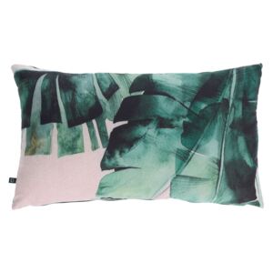 Kave Home - Fodera per cuscino Hermie foglie verdi 30 x 50 cm