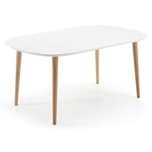 Kave Home - Oqui tavolo allungabile ovale 160 (260) x 100 cm bianco