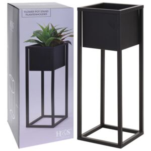 Home&Styling Vaso da Fiori con Supporto in Metallo Nero 60 cm