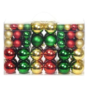 VidaXL Palline di Natale 100 pz Rosso/Oro/Verde