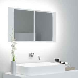 VidaXL Armadietto a Specchio con Luci LED Bianco 80x12x45 cm