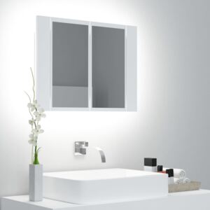 VidaXL Armadietto a Specchio con Luci LED Bianco 60x12x45 cm