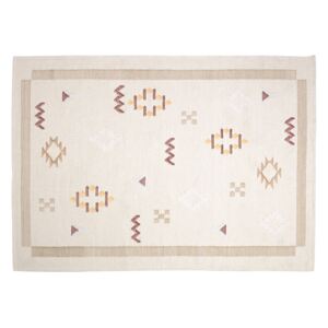 Kave Home - Tappeto Bibiana in lana e cotone beige con stampa 160 x 230 cm