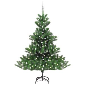 VidaXL Albero Natale Artificiale Nordmann LED e Palline Verde 240 cm