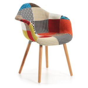 Kave Home - Sedia Kevya patchwork multicolore