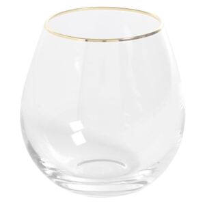 Bicchiere Rasine in vetro trasparente e dettaglio dorato