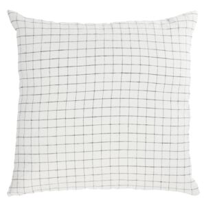 Fodera cuscino Maialen 100% lino quadrati bianchi e righe nere 45 x 45 cm