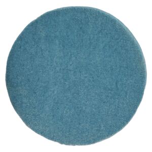 Cuscino rotondo per sedia Biasina 100% lana azzurra Ø 35 cm
