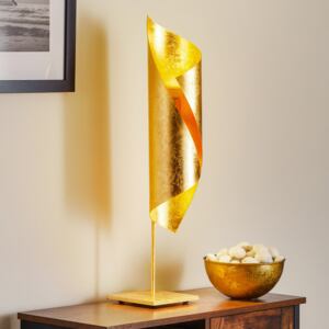 Lampada da tavolo Hué alta 70 cm con oro in foglia