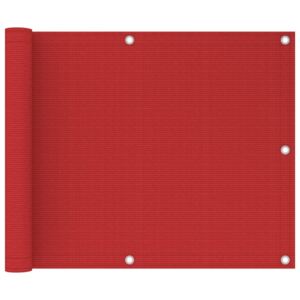 VidaXL Paravento da Balcone Rosso 75x300 cm in HDPE