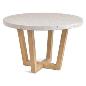 Kave Home - Shanelle tavolo rotondo in terrazzo bianco Ø 120 cm