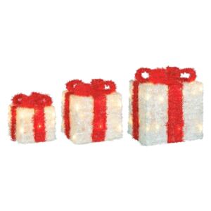 Box LED regalo Lumineo Objects 3x bianco/rosso