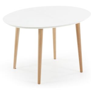 Kave Home - Oqui tavolo allungabile ovale 120 (200) x 90 cm bianco