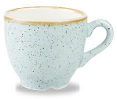 Stonecast è una collezione di porcellane rustiche decorate a mano. Tazza caffè in porcellana azzurra puntillata resistente a urti e graffi