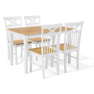 Set da pranzo di tavolo 120cm e 4 sedie in legno Beliani