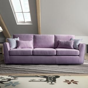 DIVANO 2 POSTI MADE IN ITALY DIVANETTO TESSUTO viola SOFA' POLTRONA RELAX  IMBOTTITA