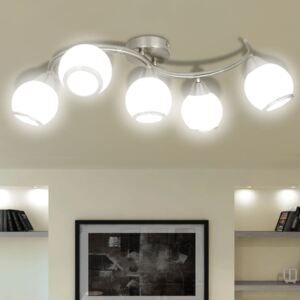 VidaXL Lampada da soffitto lampadario in vetro per 5 lampadine E14