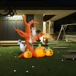 VidaXL Albero Fantasma Gonfiabile con Zucche per Halloween