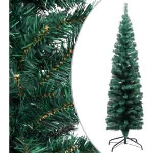 VidaXL Albero di Natale Artificiale Sottile Supporto Verde 150 cm PVC