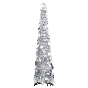 VidaXL Albero di Natale Artificiale Apribile Argento 120 cm PET